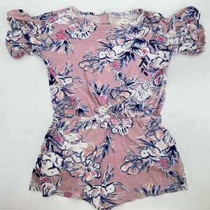 Lilly Pulitzer Girl Purple Floral Kallima Romper Size Medium 6-7